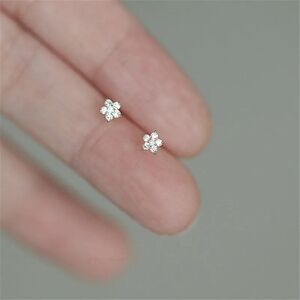 Elegant Silver Flower Stud Earrings